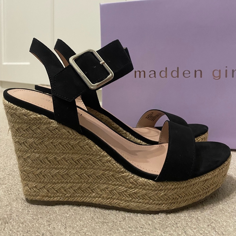 Madden Girl Black Espadrilles Size 10 New in Box